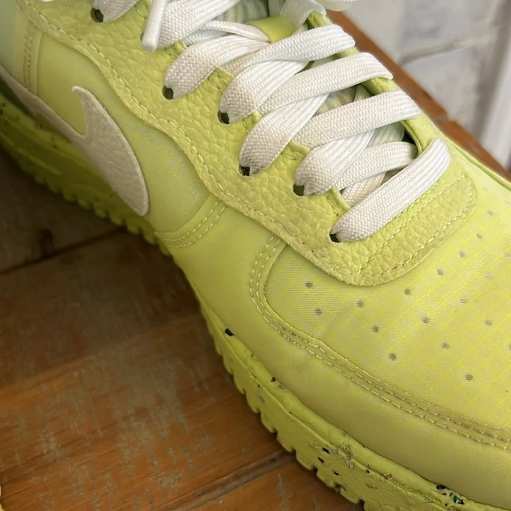 Nike Air Force 1 Crater Lt Lemon Twist White Shoes DH2521 700 Men's Size 9.5